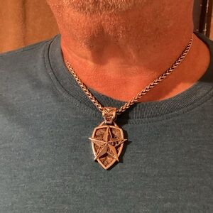 Men’s Retired Night Rider Sterling 925 Pendant on heavy 18” Chain